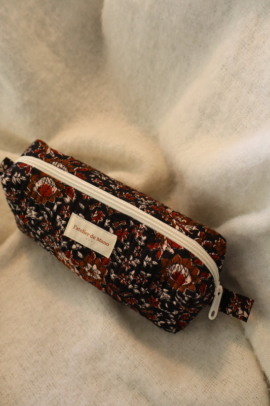 Trousse de toilette matelassée artisanale – Fait main en coton indien