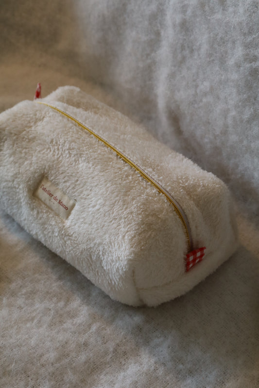 Trousse de toilette fausse fourrure artisanale – Fait main