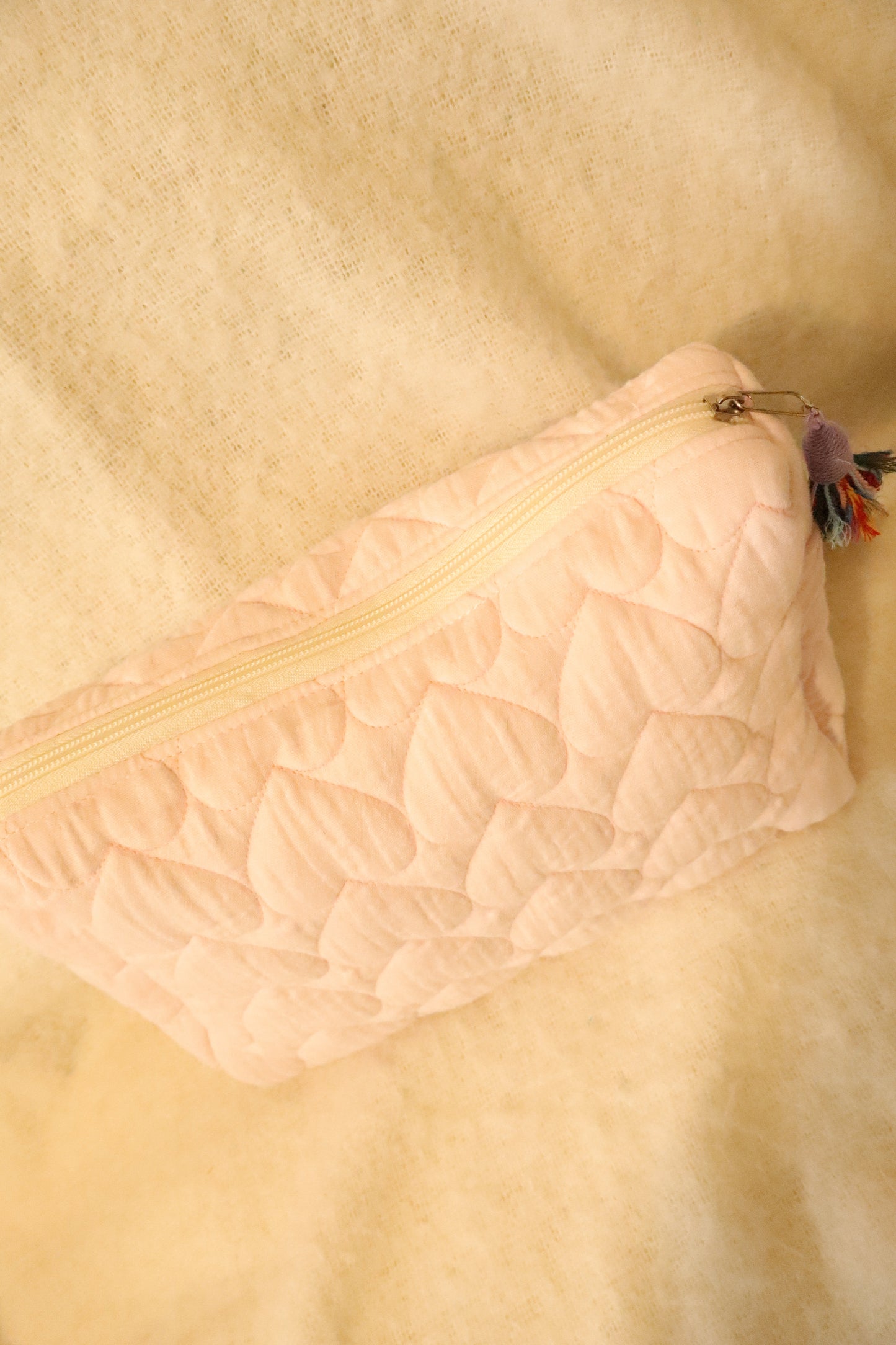 Trousse de toilette matelassée artisanale – Fait main en coton