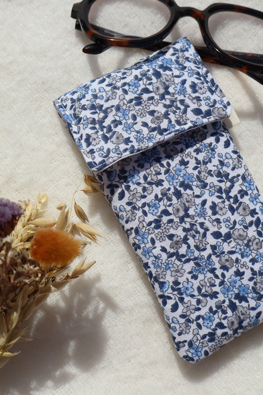 Étui à lunettes en coton matelassé – Fait main