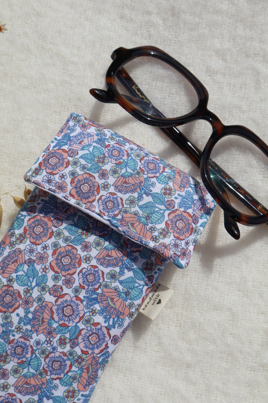 Étui à lunettes en coton matelassé – Fait main