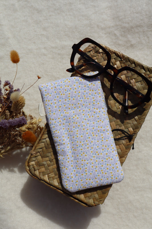 Étui à lunettes en coton matelassé – Fait main