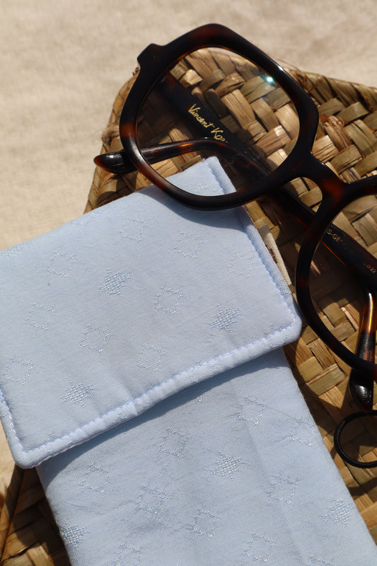 Étui à lunettes en coton matelassé – Fait main