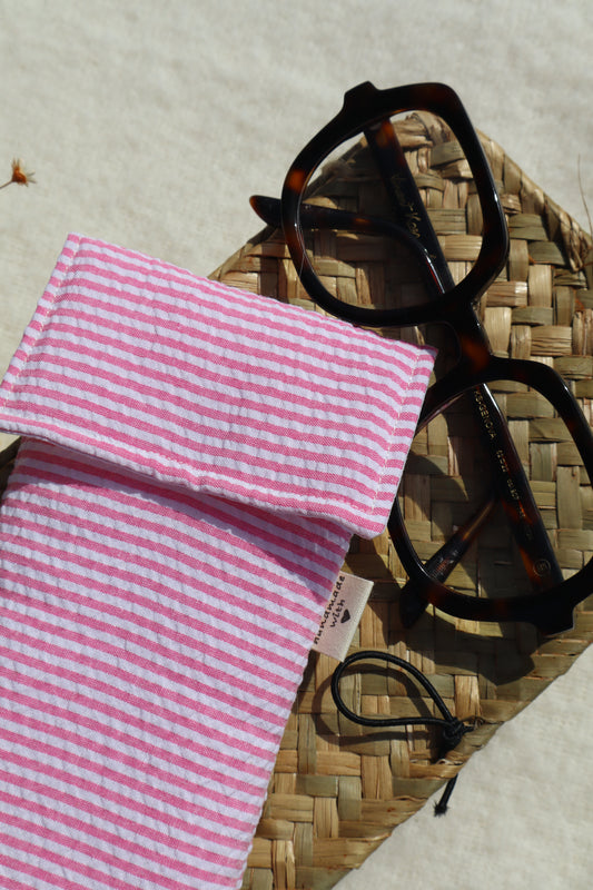 Étui à lunettes en coton matelassé – Fait main