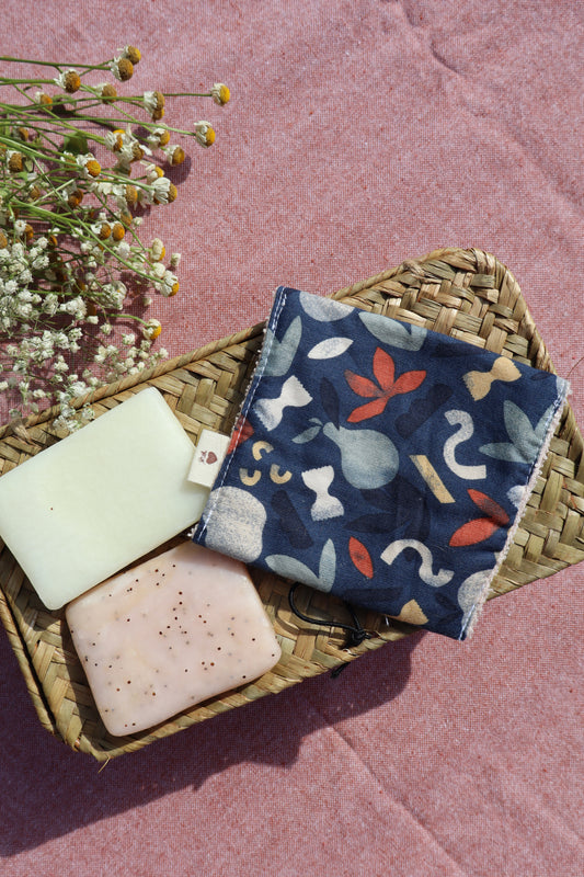 Étui pour savon solide artisanal en coton - fait main