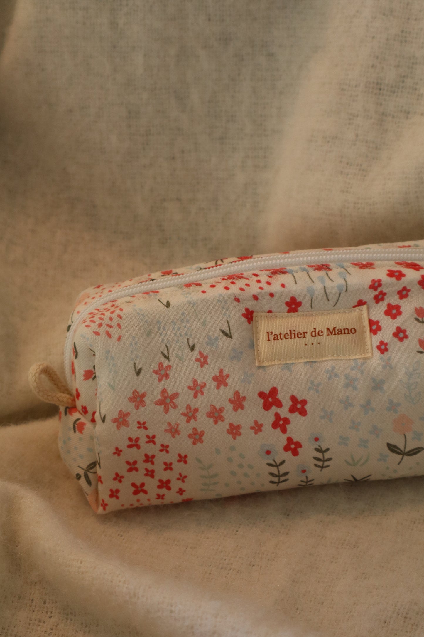 Trousse de toilette matelassée artisanale – Fait main en coton