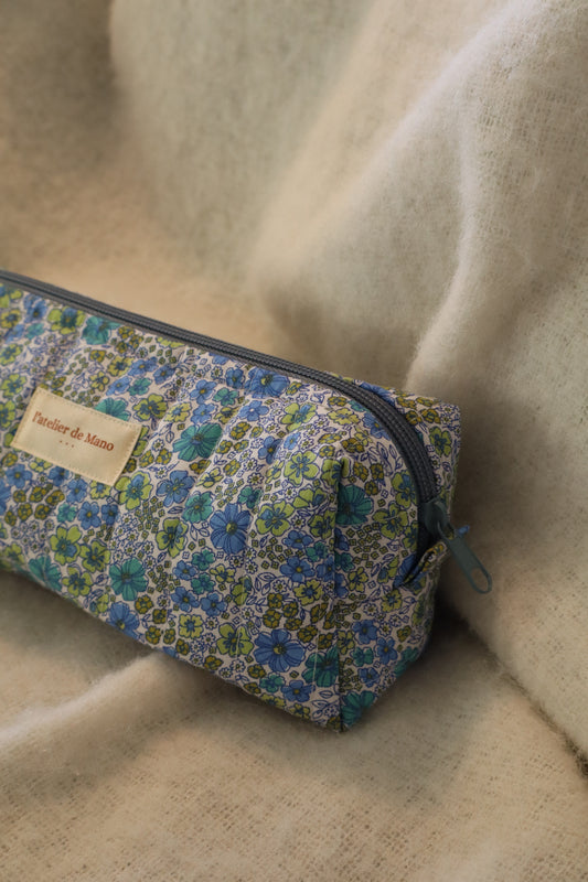 Trousse de toilette matelassée artisanale – Fait main en coton