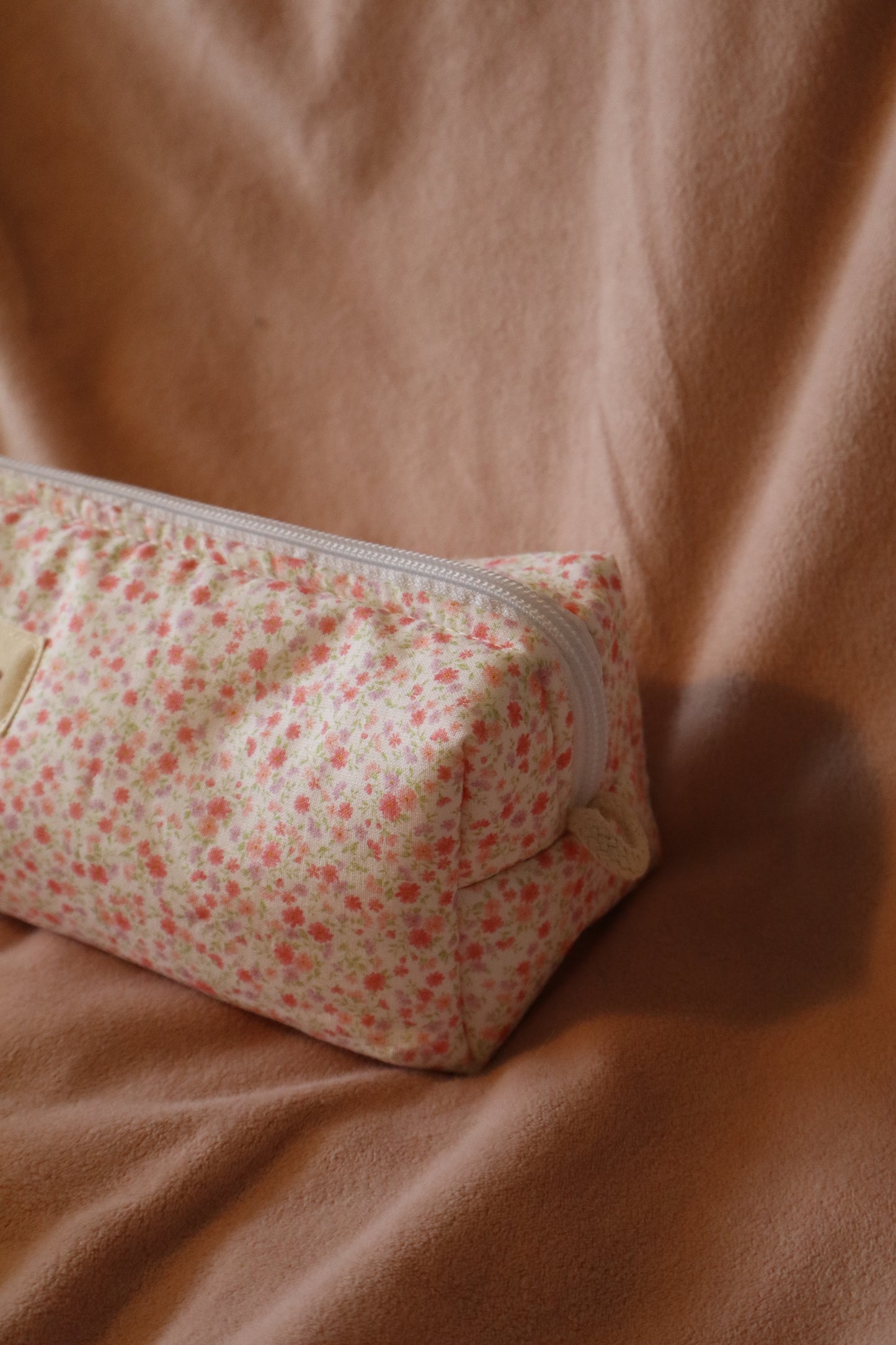 Trousse de toilette matelassée artisanale – Fait main en coton