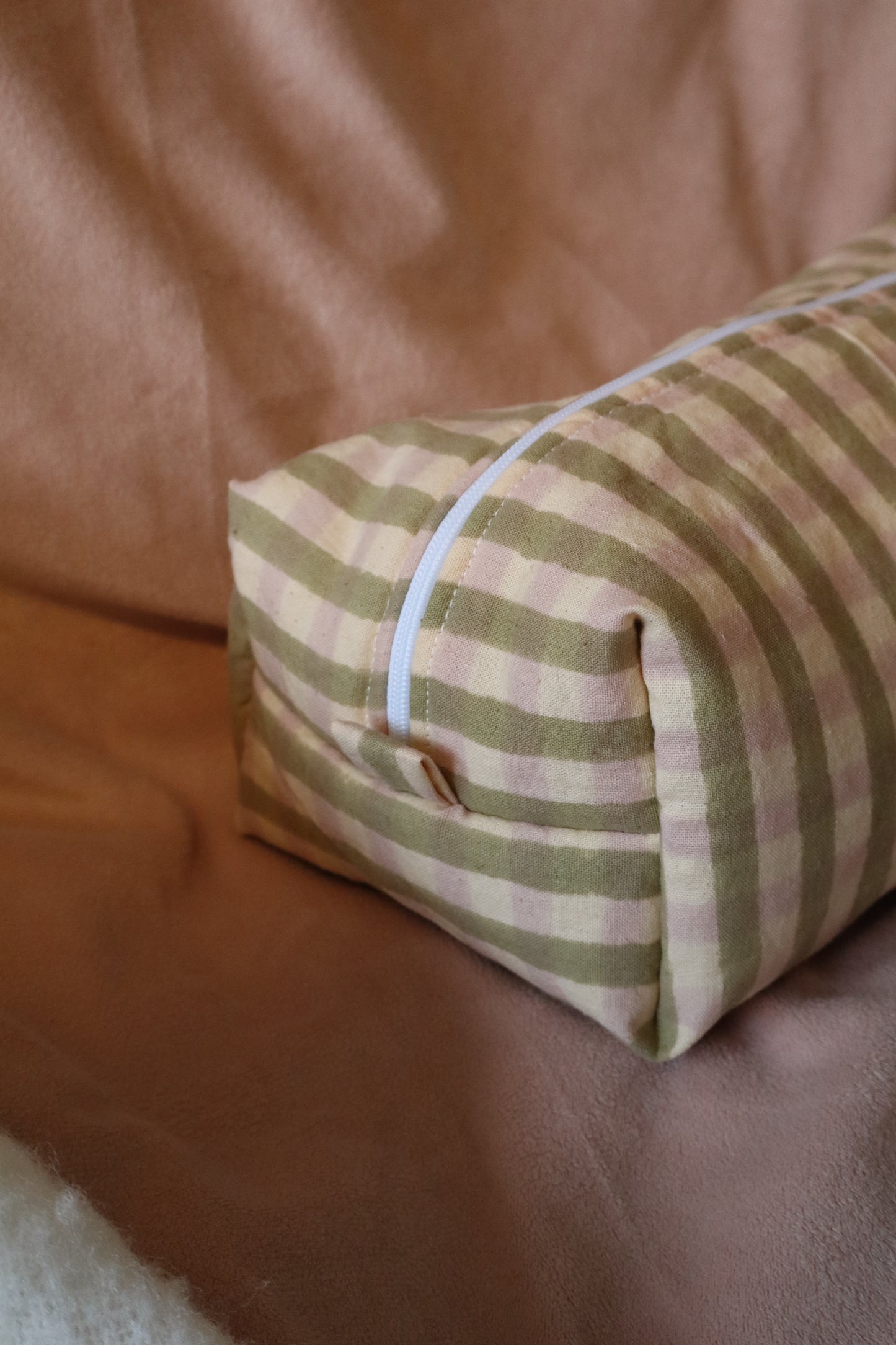 Trousse de toilette matelassée artisanale – Fait main en coton