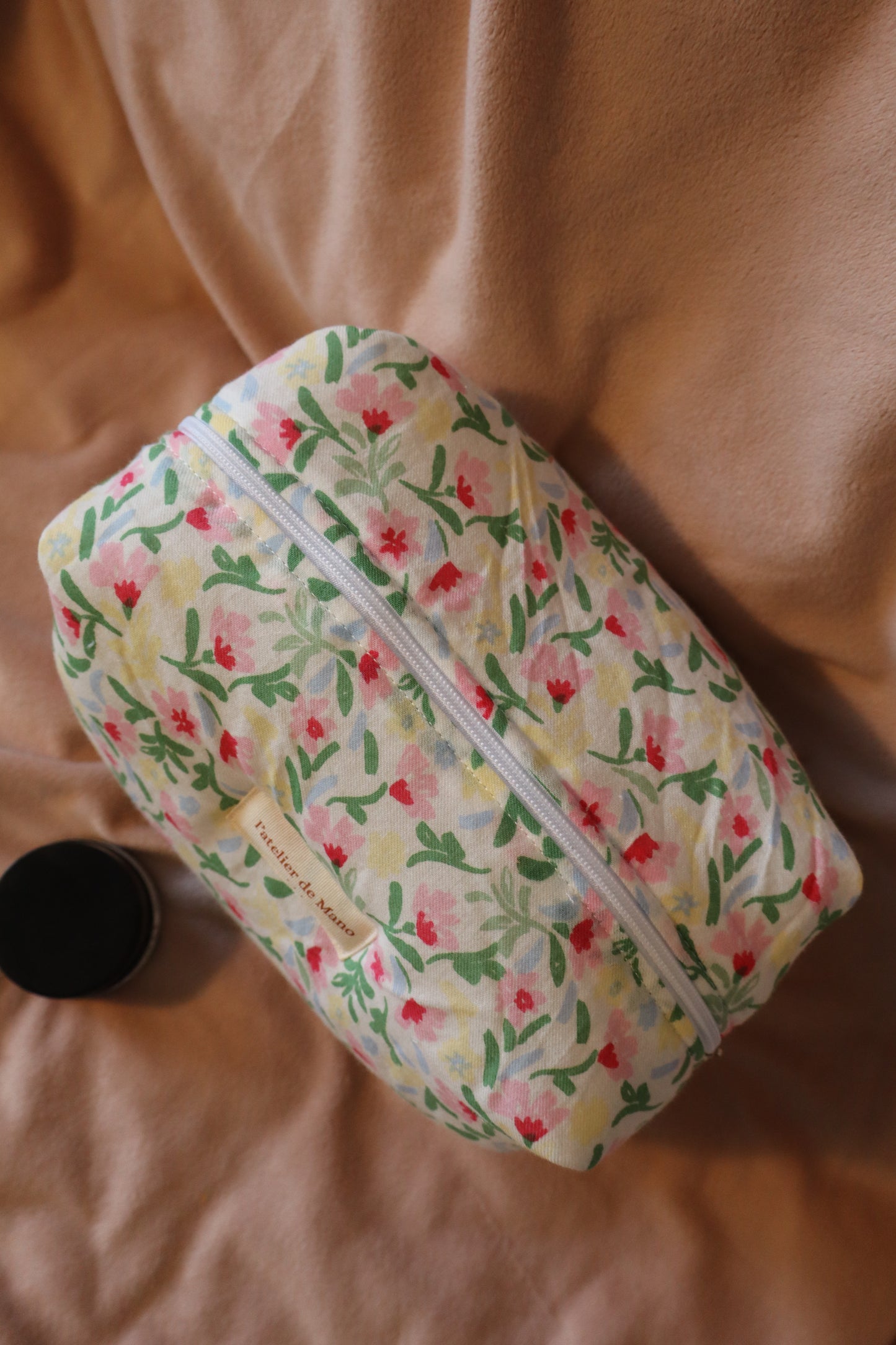 Trousse de toilette matelassée artisanale – Fait main en coton
