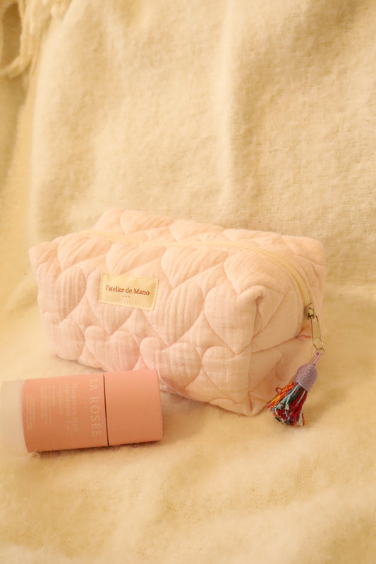 Trousse de toilette matelassée – Fait main