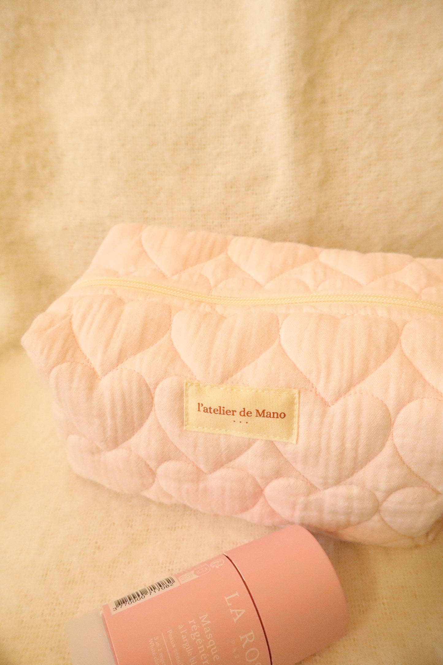 Trousse de toilette matelassée – Fait main