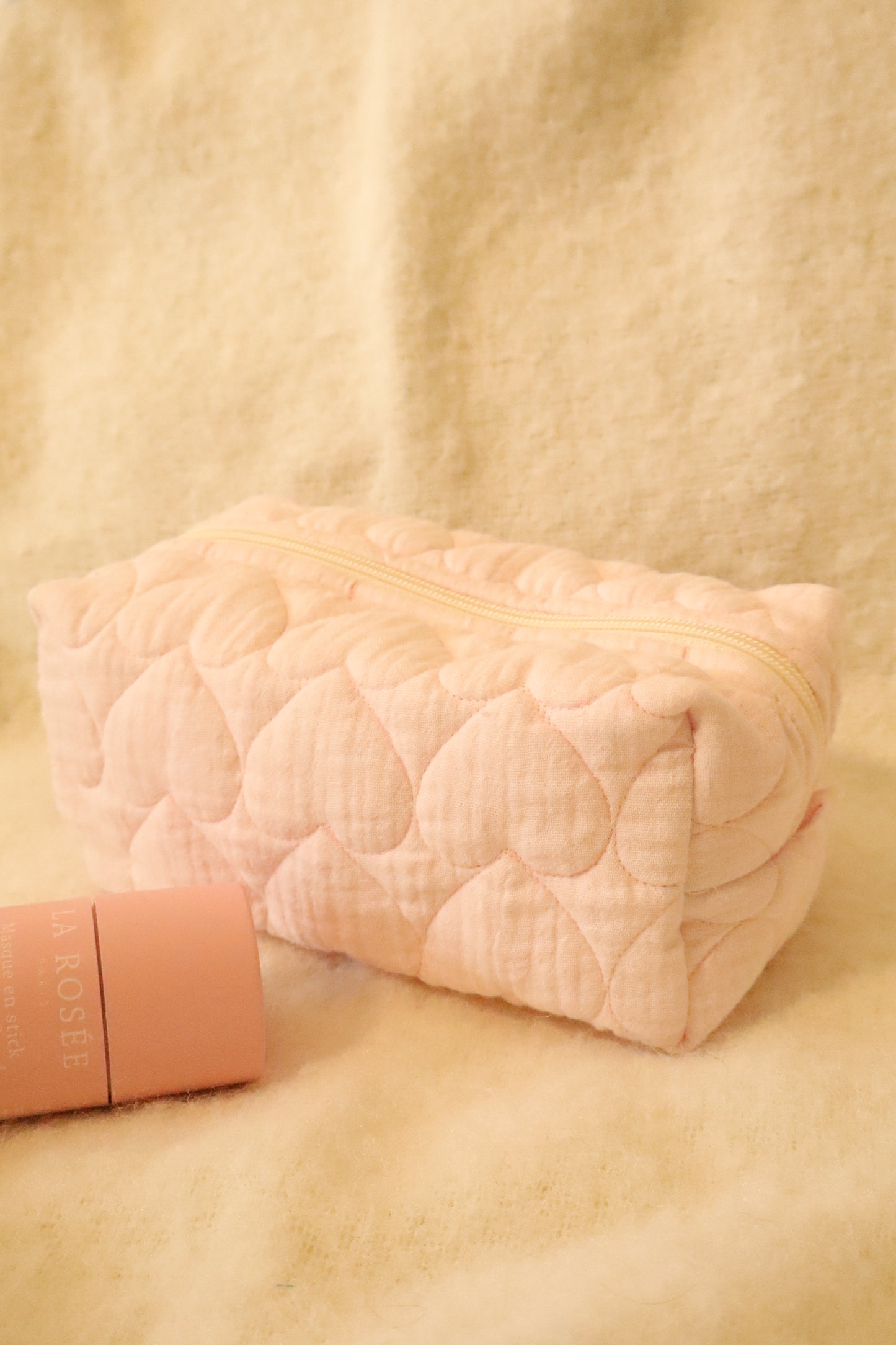 Trousse de toilette matelassée – Fait main