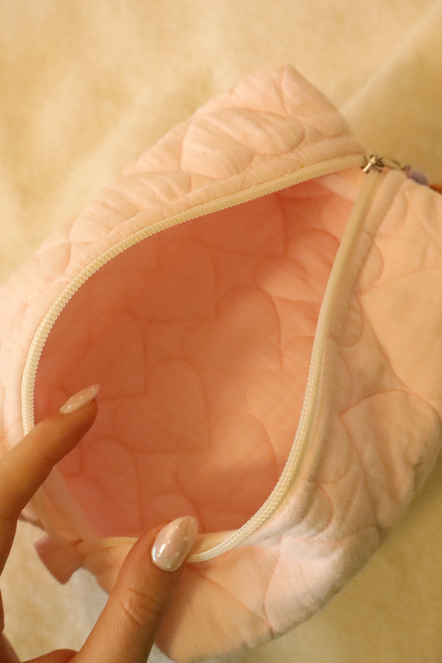 Trousse de toilette matelassée – Fait main