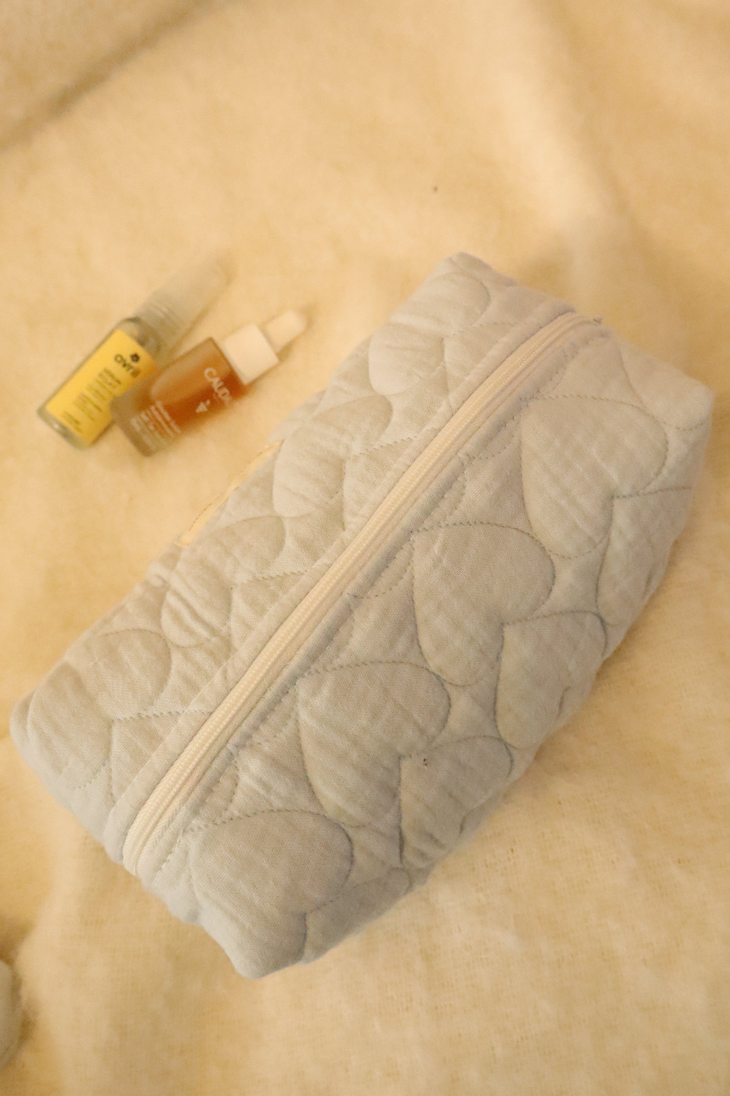 Trousse de toilette matelassée artisanale – Fait main en coton