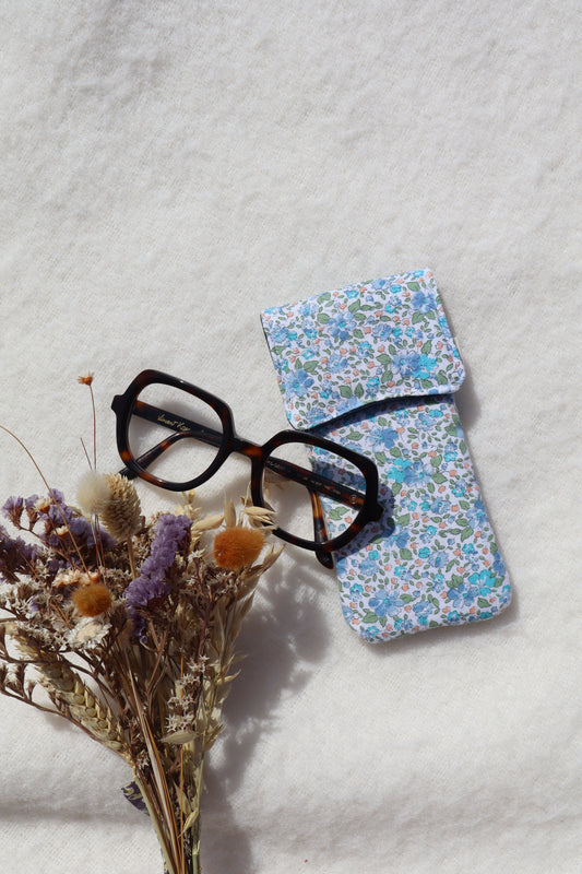 Étui à lunettes en coton matelassé – Fait main