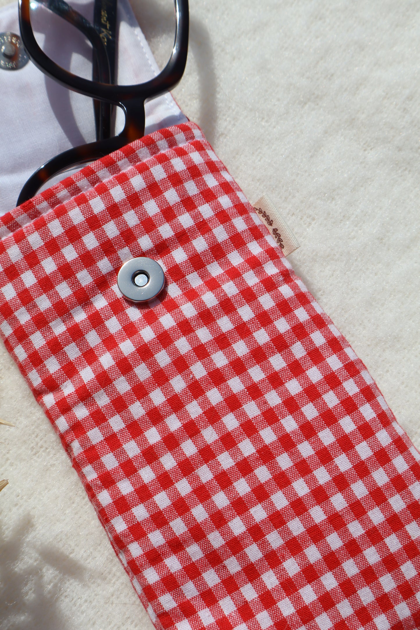 Étui à lunettes en coton matelassé – Fait main