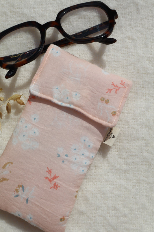 Étui à lunettes en coton matelassé – Fait main