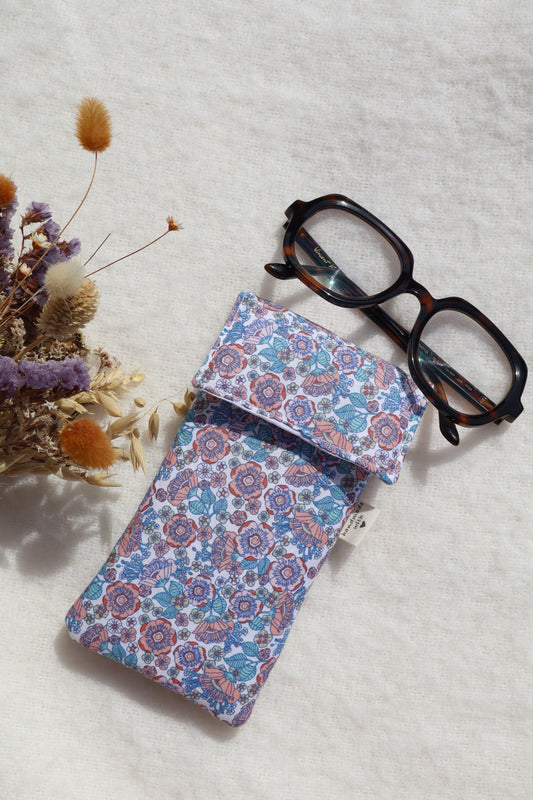 Étui à lunettes en coton matelassé – Fait main