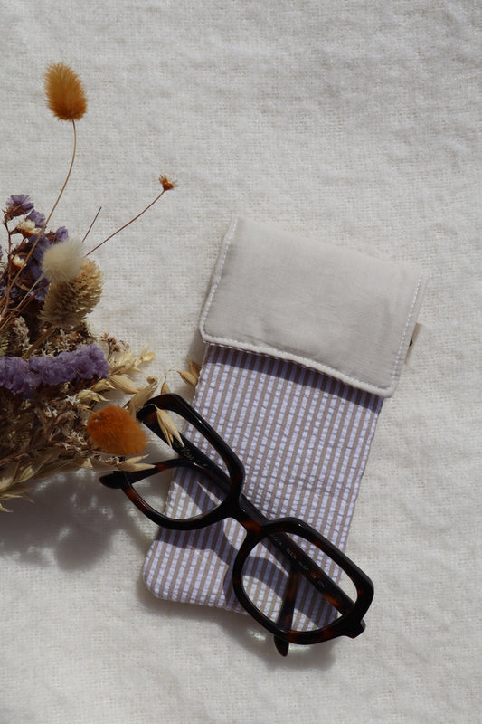 Étui à lunettes en coton matelassé – Fait main