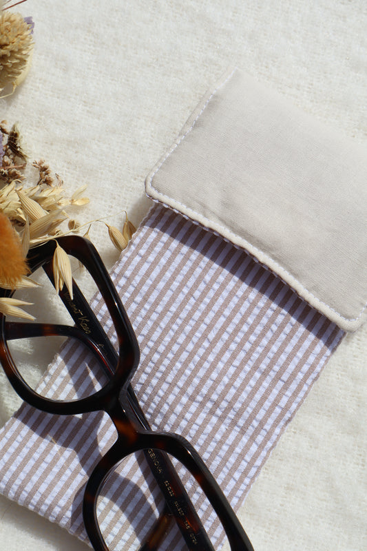 Étui à lunettes en coton matelassé – Fait main