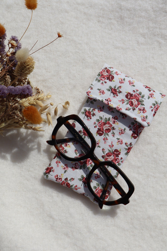 Étui à lunettes en coton matelassé – Fait main