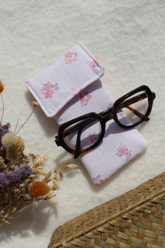 Étui à lunettes en coton matelassé – Fait main