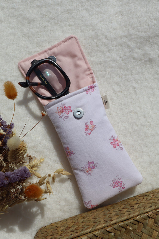 Étui à lunettes en coton matelassé – Fait main