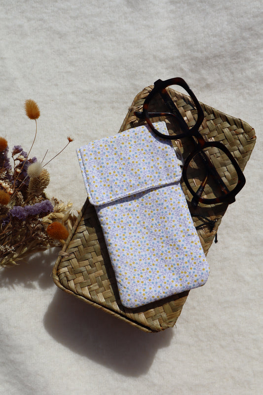 Étui à lunettes en coton matelassé – Fait main