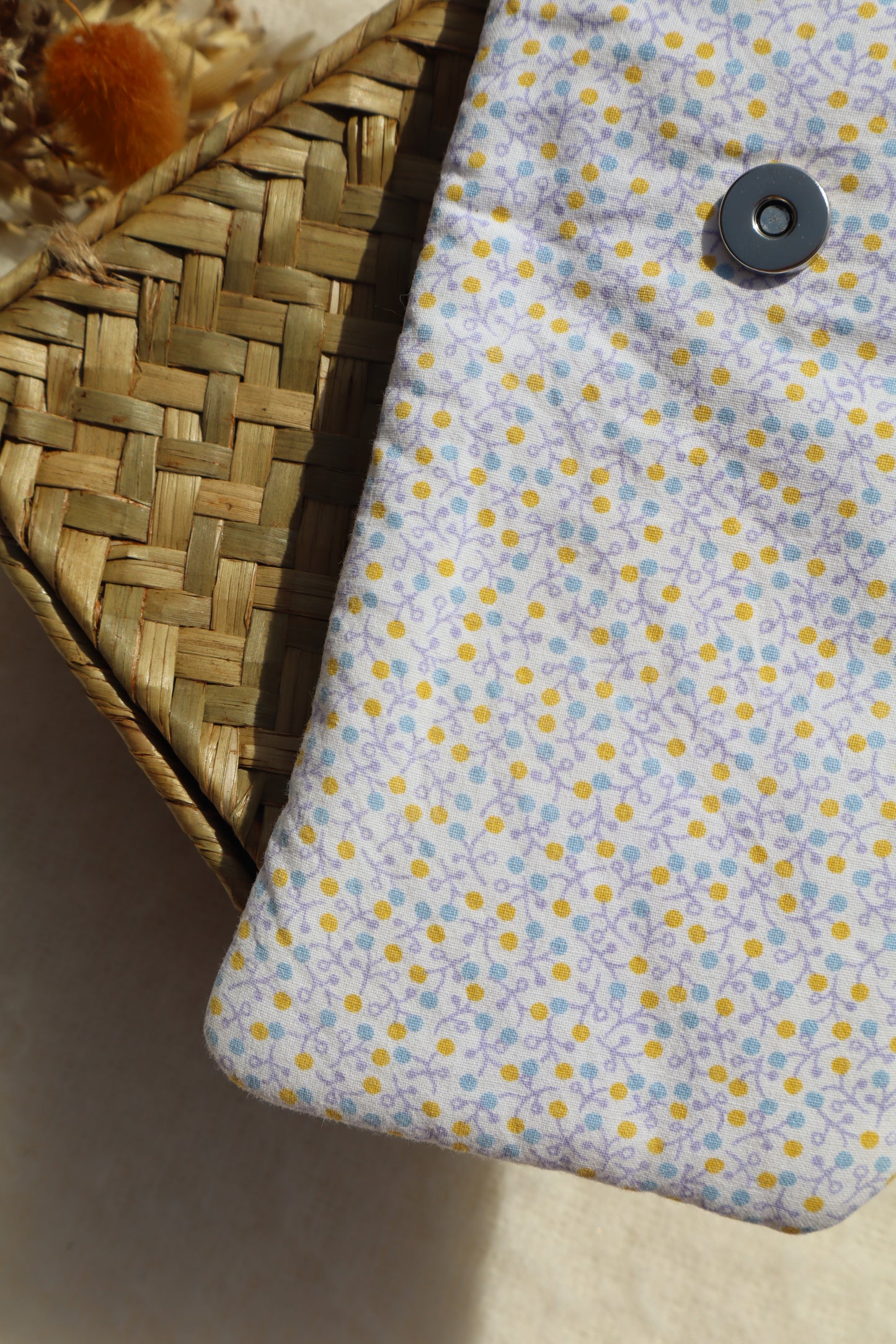 Étui à lunettes en coton matelassé – Fait main