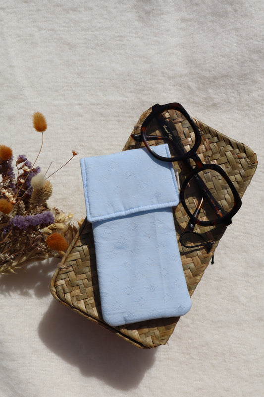 Étui à lunettes en coton matelassé – Fait main