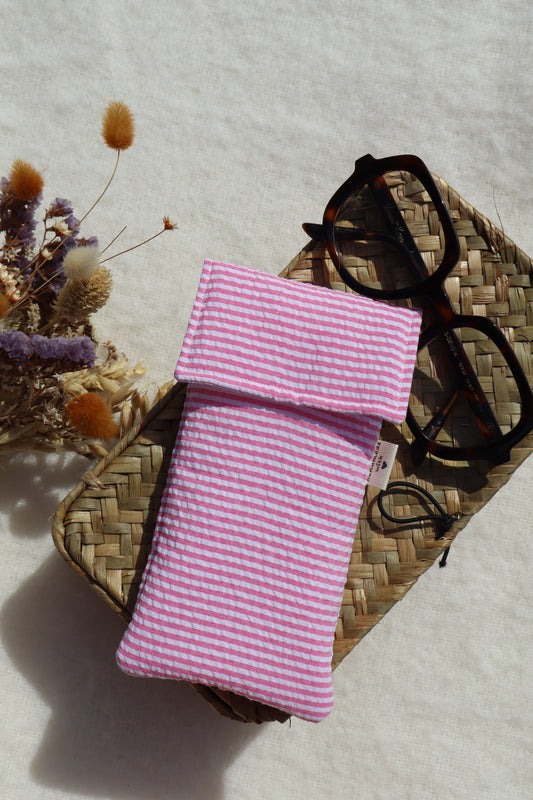 Étui à lunettes en coton matelassé – Fait main
