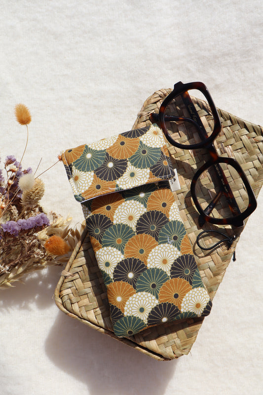 Étui à lunettes en coton matelassé – Fait main