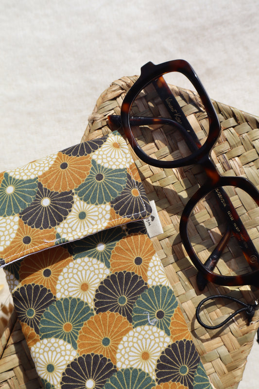 Étui à lunettes en coton matelassé – Fait main