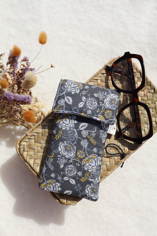 Étui à lunettes en coton matelassé – Fait main