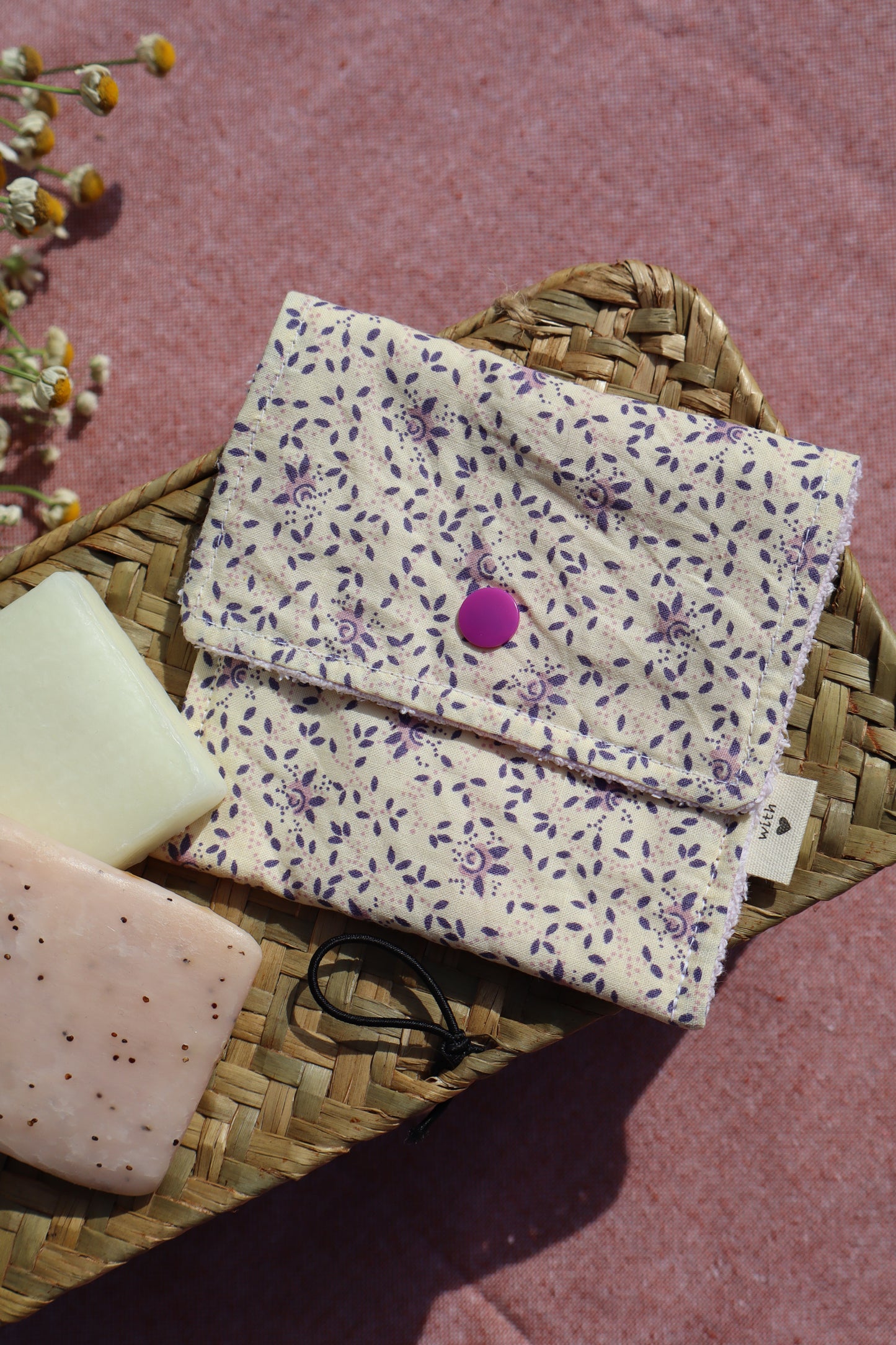 Étui pour savon solide artisanal en coton - fait main