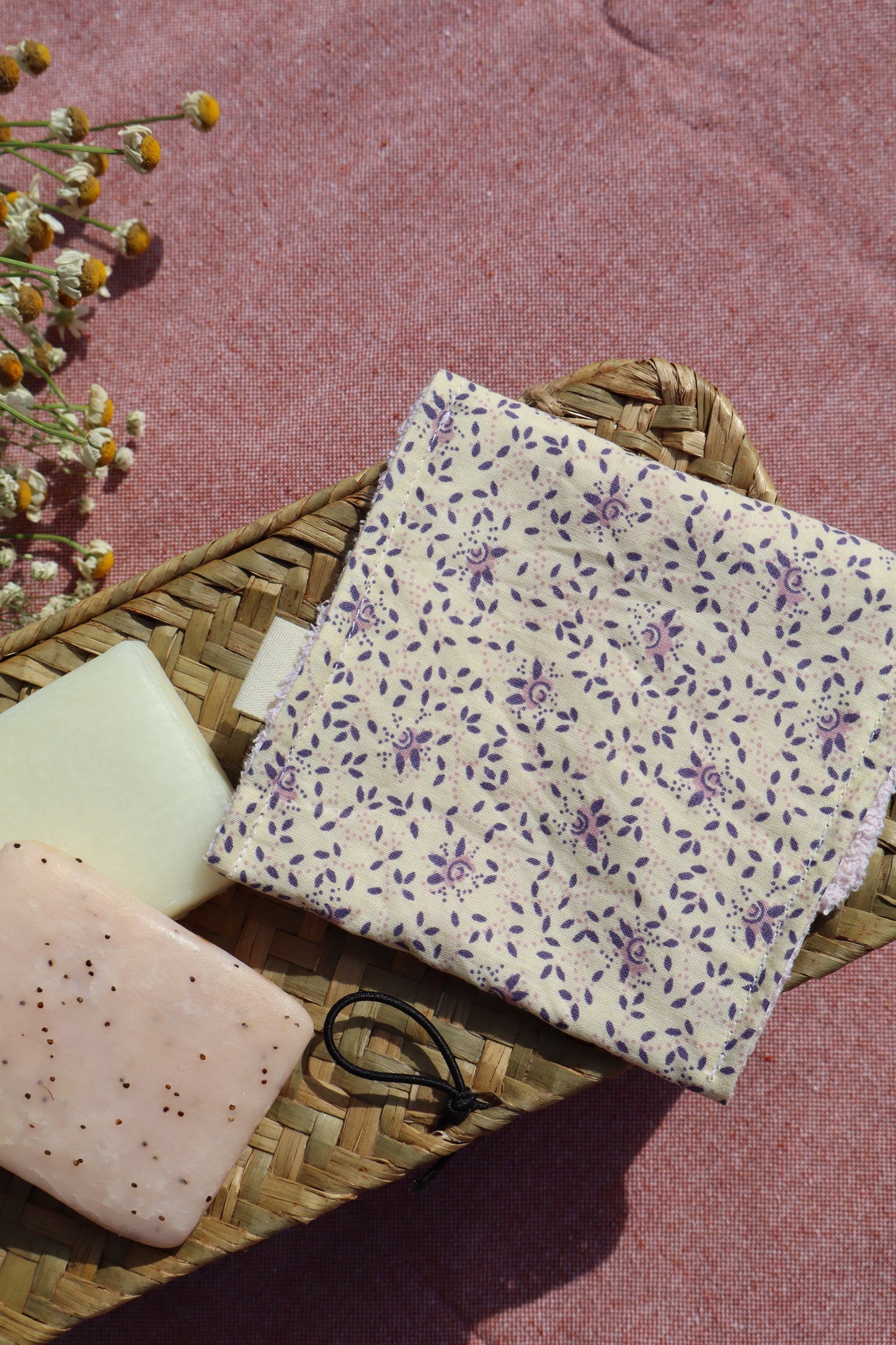 Étui pour savon solide artisanal en coton - fait main