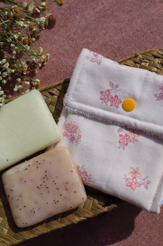 Étui pour savon solide artisanal en coton - fait main