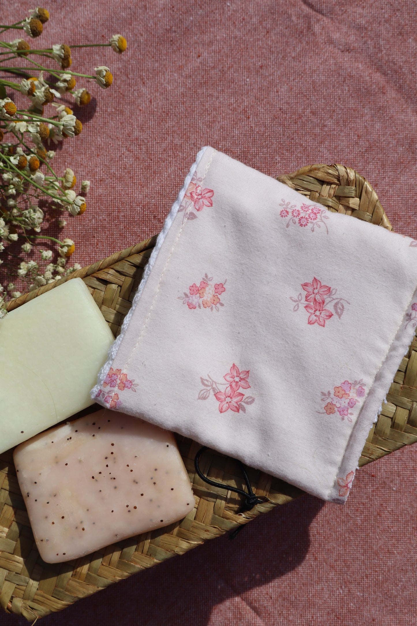 Étui pour savon solide artisanal en coton - fait main