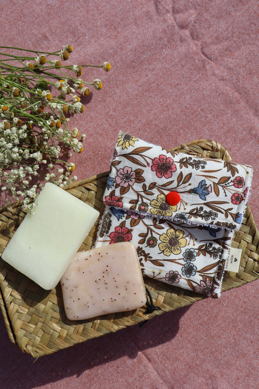 Étui pour savon solide artisanal en coton - fait main