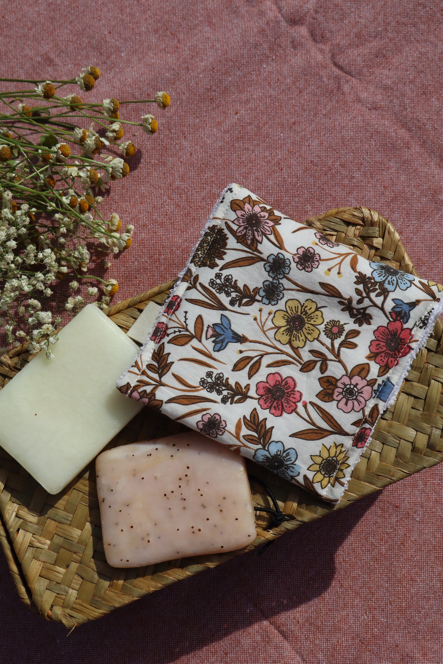 Étui pour savon solide artisanal en coton - fait main