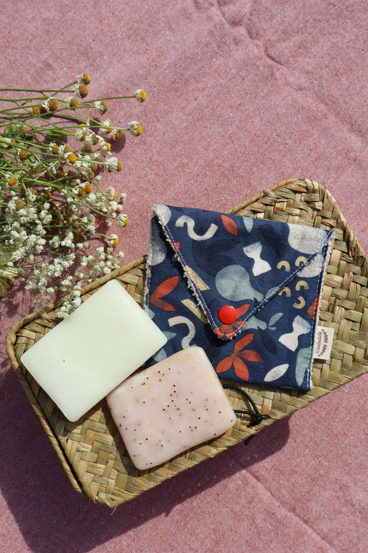 Étui pour savon solide artisanal en coton - fait main