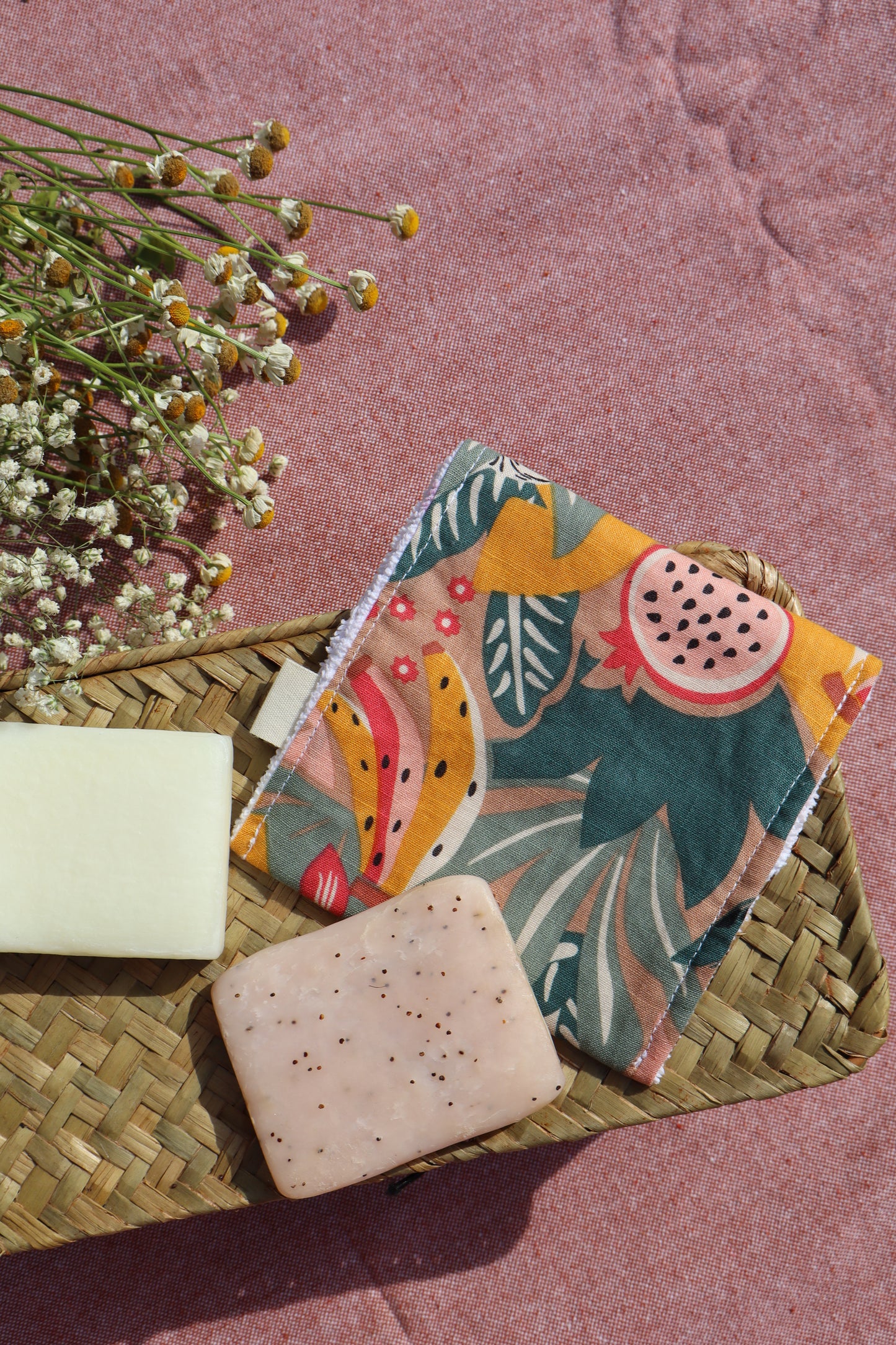 Étui pour savon solide artisanal en coton - fait main