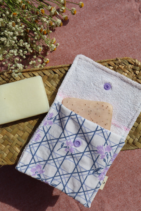 Étui pour savon solide artisanal en coton - fait main