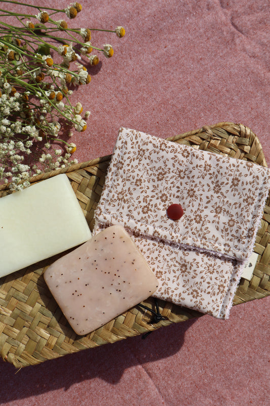 Étui pour savon solide artisanal en coton - fait main