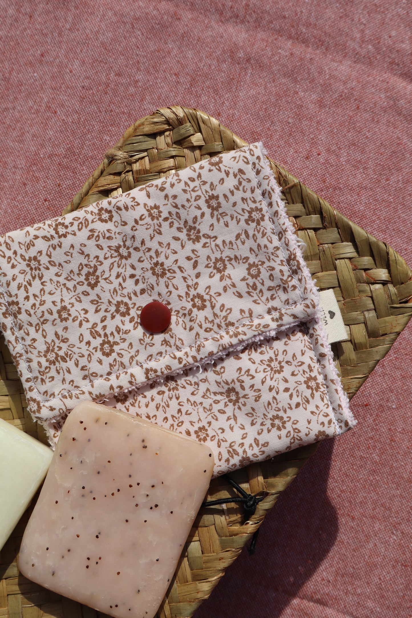 Étui pour savon solide artisanal en coton - fait main