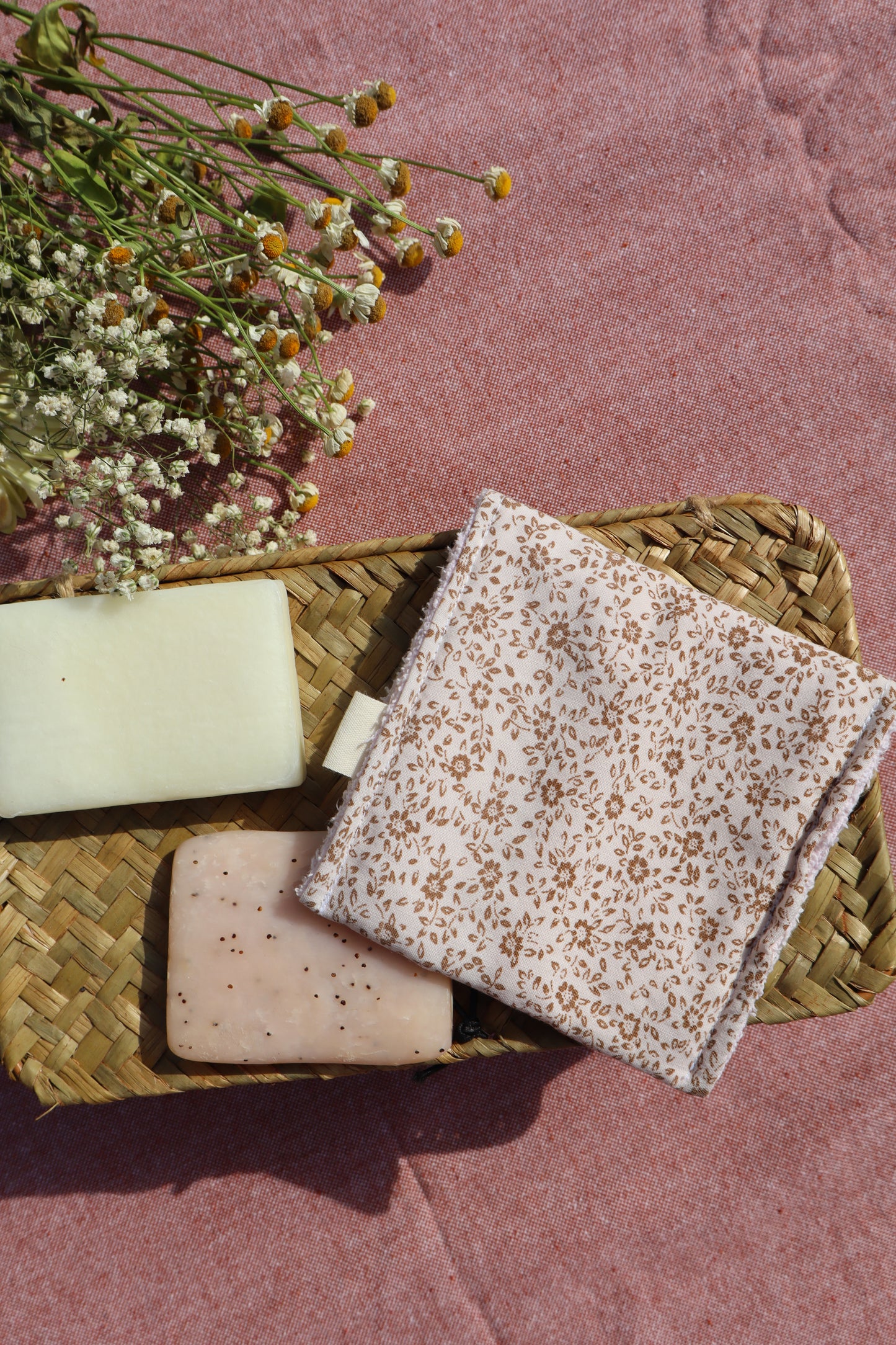 Étui pour savon solide artisanal en coton - fait main
