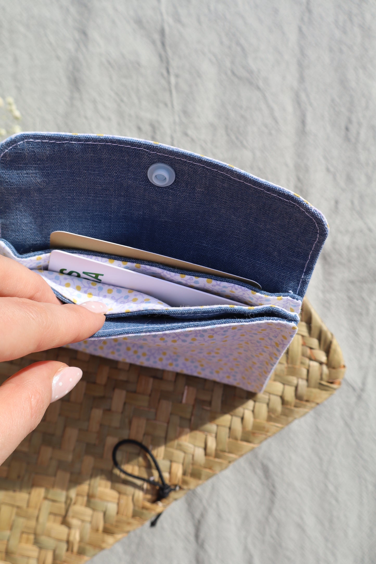 Porte-cartes en coton - fait main